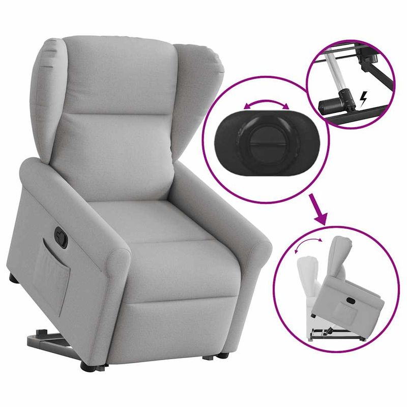 Casa si Gradina - Mobilier - Scaune si fotolii - Fotolii - Fotoliu inclinabil vertical din tesatura gri nor - Infinity.ro