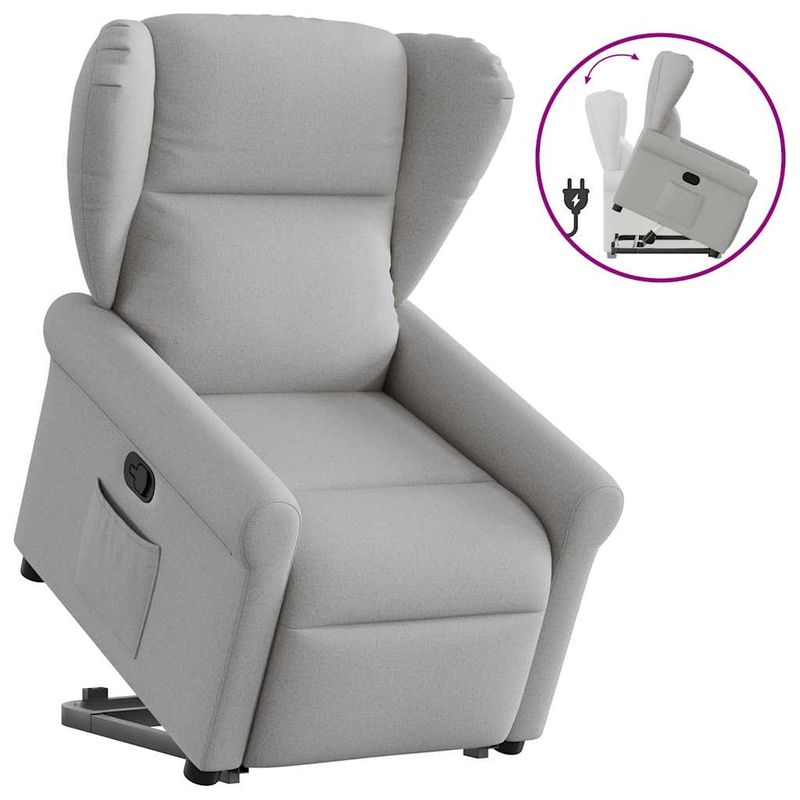 Casa si Gradina - Mobilier - Scaune si fotolii - Fotolii - Fotoliu inclinabil vertical din tesatura gri nor - Infinity.ro