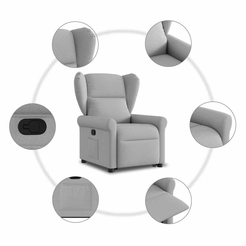 Casa si Gradina - Mobilier - Scaune si fotolii - Fotolii - Fotoliu inclinabil vertical din tesatura gri nor - Infinity.ro