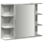 Casa si Gradina - Mobilier - Mobilier baie - Corpuri baie - Dulap de baie cu oglinda, gri beton, 80 x 20,5 x 64 cm, PAL - Infinity.ro
