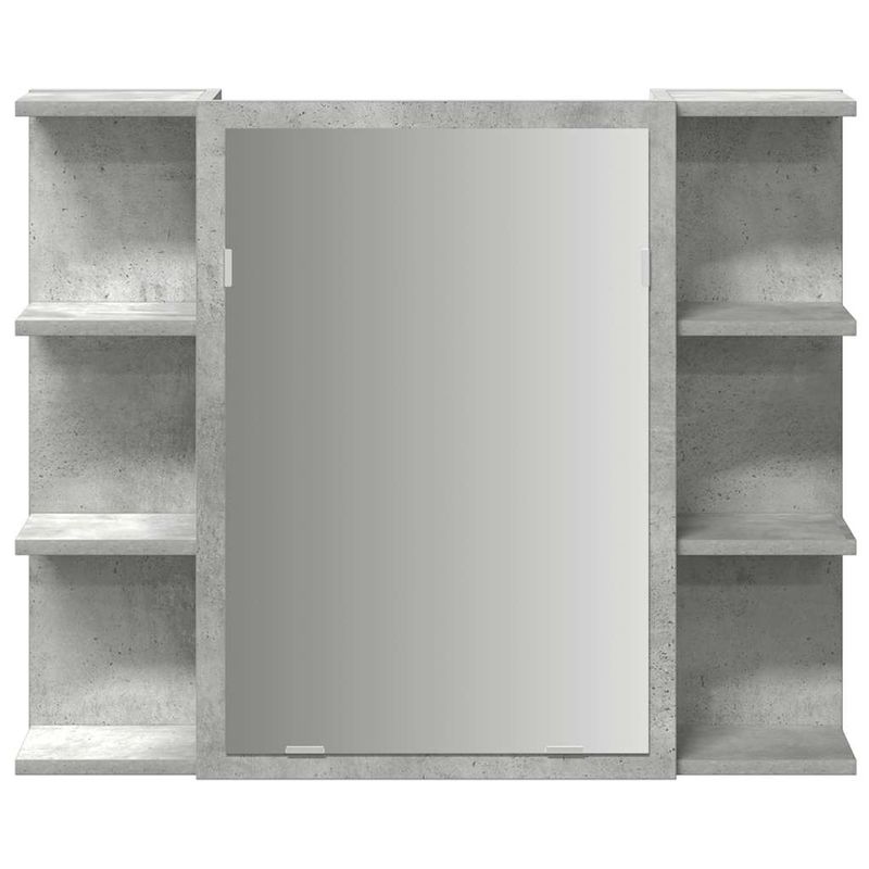 Casa si Gradina - Mobilier - Mobilier baie - Corpuri baie - Dulap de baie cu oglinda, gri beton, 80 x 20,5 x 64 cm, PAL - Infinity.ro