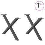 Casa si Gradina - Mobilier - Feronerie si accesorii mobila - Picioare pentru masuta cafea in forma de X, 2 buc Antracit Otel, mărime 70x(42-43) cm (40 mm) - Infinity.ro