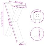 Casa si Gradina - Mobilier - Feronerie si accesorii mobila - Picioare pentru masa in forma de X, 2 buc Antracit Otel, mărime 70x(72-73) cm (80 mm) - Infinity.ro