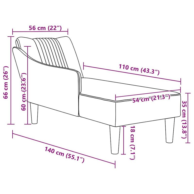 Casa si Gradina - Mobilier - Scaune si fotolii - Fotolii - Sezlong cu cotiera dreapta catifea neagra - Infinity.ro