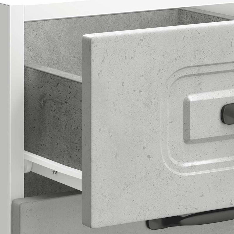 Casa si Gradina - Mobilier - Comode si corpuri - Corpuri bucatarie - Dulap de baza de bucatarie „Kalmar” Lemn prelucrat gri beton, model 1x dulap inferior (3 sertare), mărime 40x46x81.5 cm - Infinity.ro
