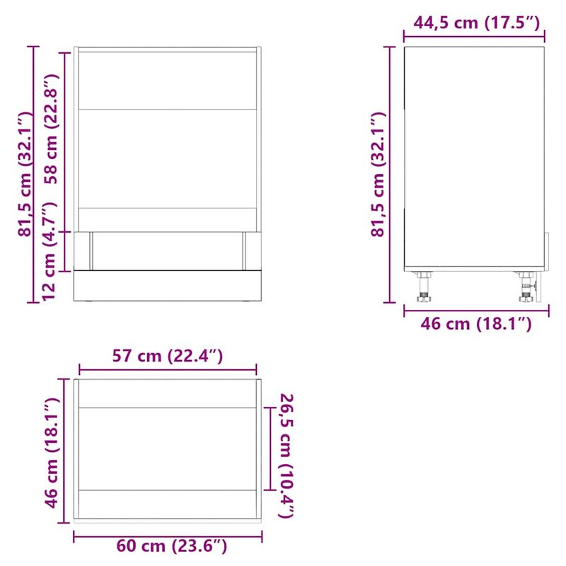 Casa si Gradina - Mobilier - Comode si corpuri - Corpuri bucatarie - Dulap pentru cuptor „Lucca” lemn negru prelucrat - Infinity.ro