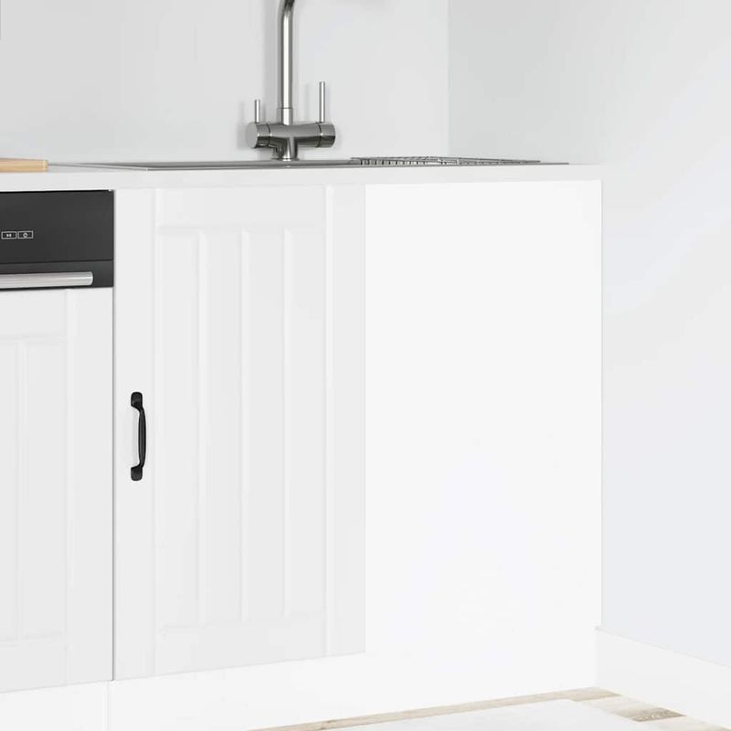 Casa si Gradina - Mobilier - Comode si corpuri - Corpuri bucatarie - Dulap de baza pentru chiuveta „Lucca” din lemn prelucrat alb, model 1x dulap inferior de colț (1 ușă), mărime 86x46x81.5 cm - Infinity.ro