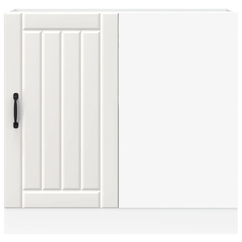 Casa si Gradina - Mobilier - Comode si corpuri - Corpuri bucatarie - Dulap de baza pentru chiuveta „Lucca” din lemn prelucrat alb, model 1x dulap inferior de colț (1 ușă), mărime 86x46x81.5 cm - Infinity.ro