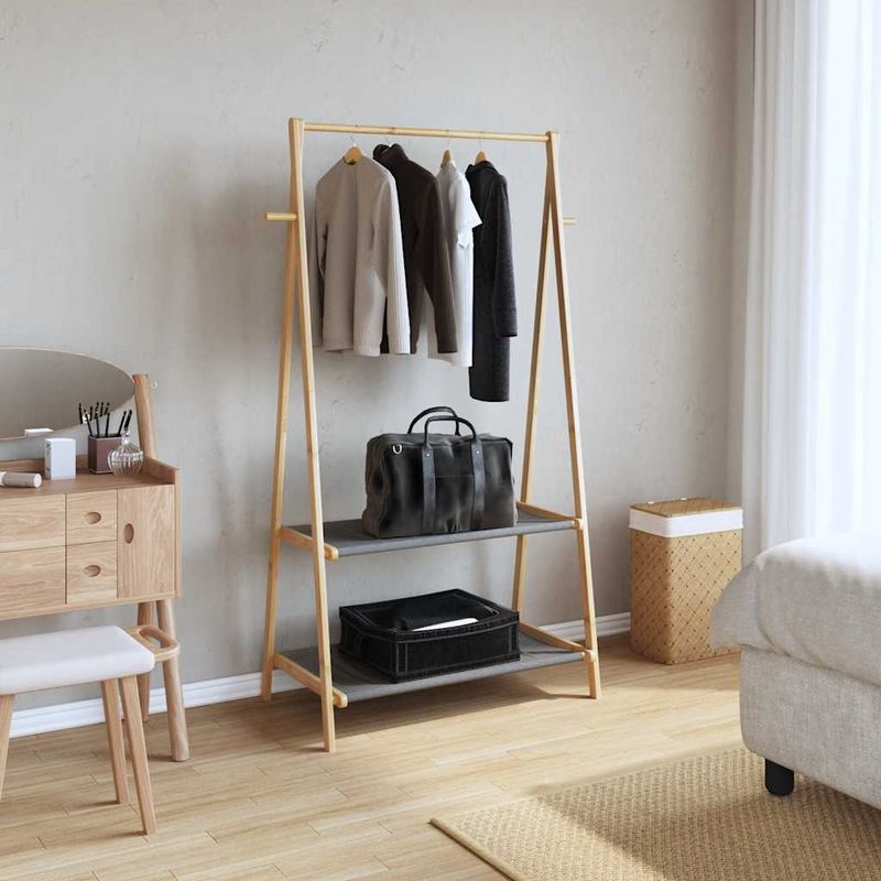 Casa si Gradina - Mobilier - Organizare si depozitare - Cuiere - Cuier pentru haine cu rafturi, 96x45,5x150,5 cm, țesătură - Infinity.ro