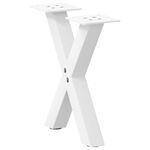 Casa si Gradina - Mobilier - Feronerie si accesorii mobila - Picioare masuta cafea in forma X, 2 buc alb 30x(30-31) cm otel, mărime 30x(30-31) cm (40 mm) - Infinity.ro