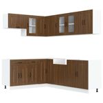 Casa si Gradina - Mobilier - Comode si corpuri - Corpuri bucatarie - Set dulap de bucatarie din 11 piese „Kalmar” stejar maro lemn - Infinity.ro