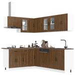 Casa si Gradina - Mobilier - Comode si corpuri - Corpuri bucatarie - Set dulap de bucatarie din 11 piese „Kalmar” stejar maro lemn - Infinity.ro