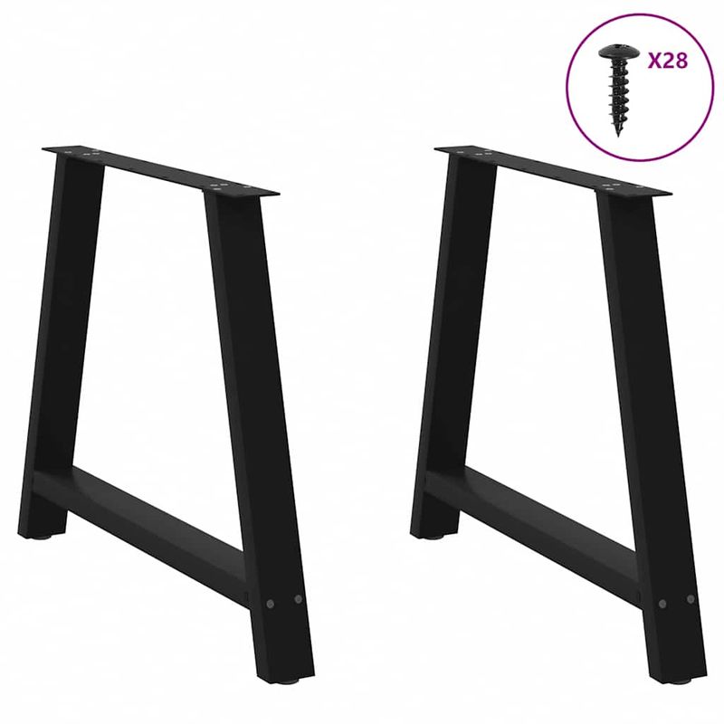 Casa si Gradina - Mobilier - Feronerie si accesorii mobila - Picioare masuta de cafea in forma de A, 2 buc Negru Otel, mărime 90x(72-73) cm - Infinity.ro
