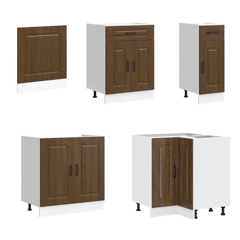 Casa si Gradina - Mobilier - Comode si corpuri - Corpuri bucatarie - Set dulap de bucatarie din 11 piese „Kalmar” stejar maro lemn - Infinity.ro