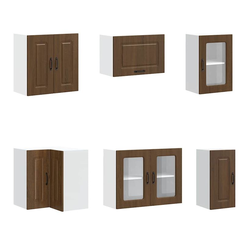 Casa si Gradina - Mobilier - Comode si corpuri - Corpuri bucatarie - Set dulap de bucatarie din 11 piese „Kalmar” stejar maro lemn - Infinity.ro