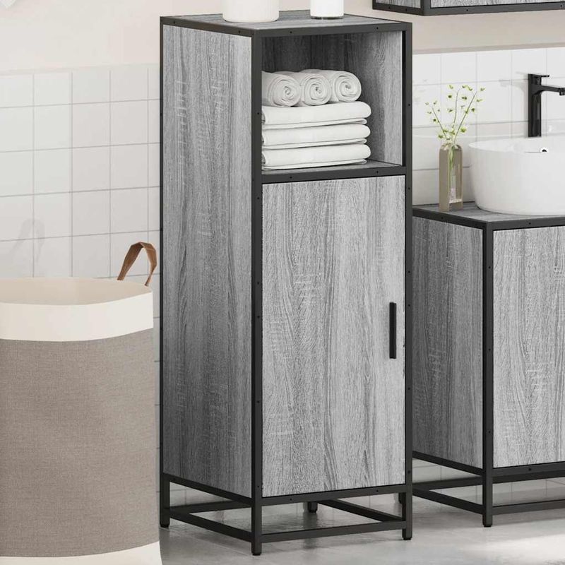 Casa si Gradina - Mobilier - Mobilier baie - Comode baie - Dulap de baie, gri sonoma, 65x33x60 cm, lemn prelucrat - Infinity.ro