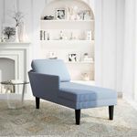 Casa si Gradina - Mobilier - Scaune si fotolii - Fotolii - Sezlong cu perna din tesatura din velur albastru - Infinity.ro