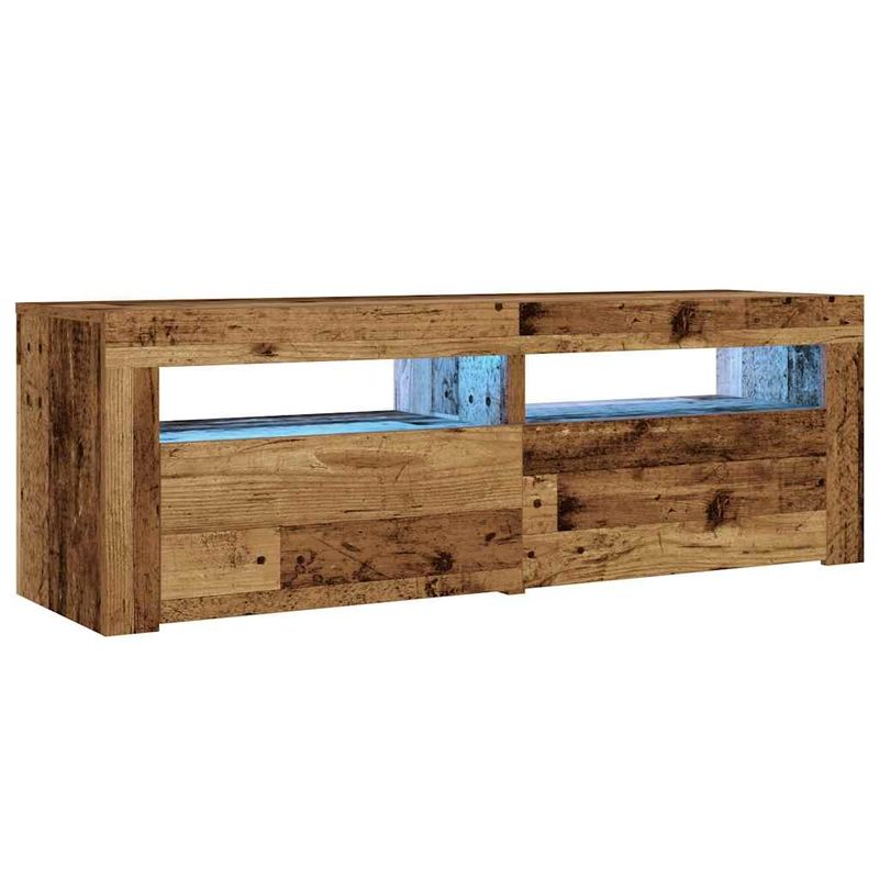 Casa si Gradina - Mobilier - Comode si corpuri - Noptiere - Noptiere cu LED-uri, 2 buc., Lemn vechi, 60x35x40 cm - Infinity.ro