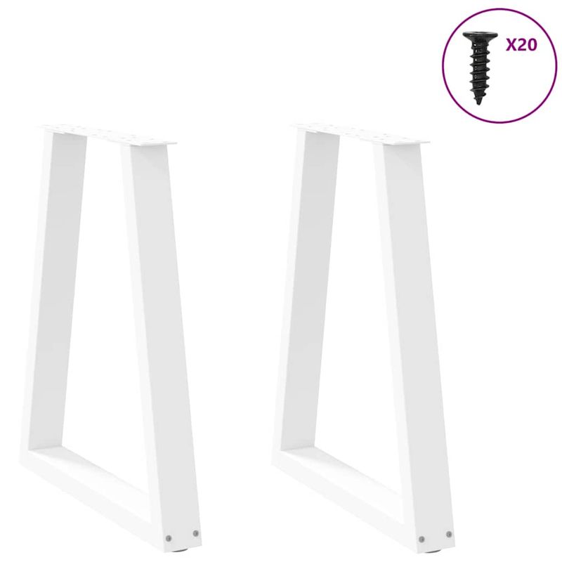 Casa si Gradina - Mobilier - Feronerie si accesorii mobila - Picioare masuta cafea in forma V 2 buc alb 60x(72-73) cm otel - Infinity.ro