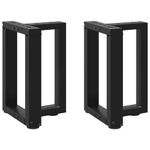 Casa si Gradina - Mobilier - Feronerie si accesorii mobila - Picioare masuta de cafea in forma de T, 2 buc Negru Otel, mărime 38x25x(42-43) cm - Infinity.ro