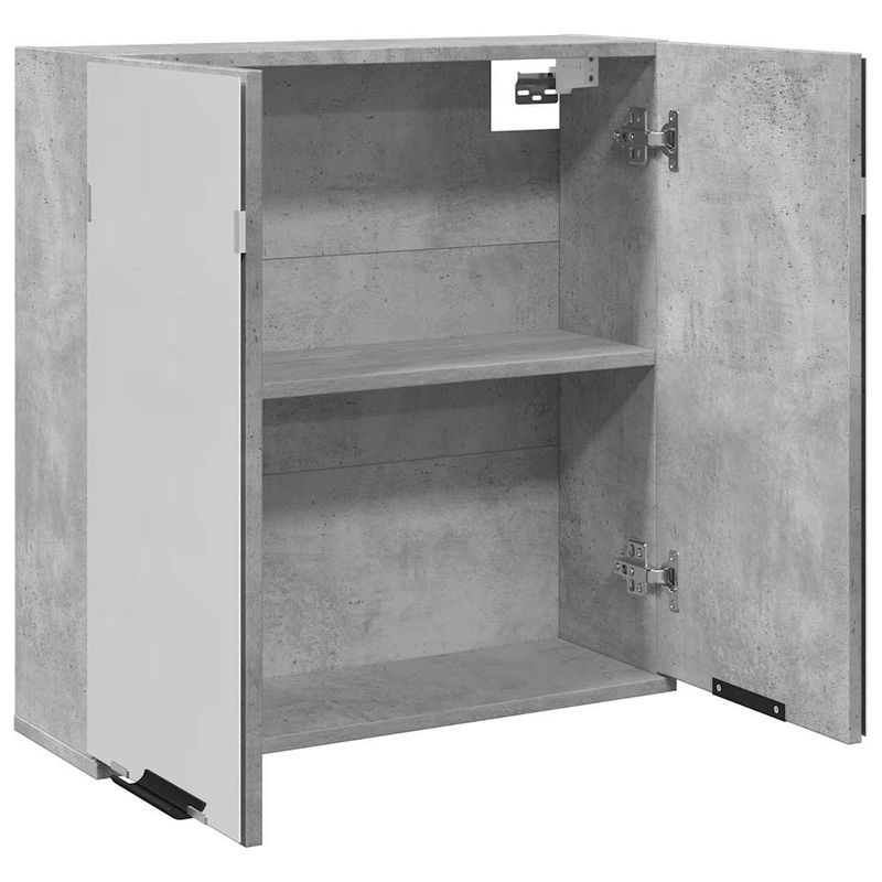 Casa si Gradina - Mobilier - Mobilier baie - Corpuri baie - Dulap de baie cu oglinda, gri beton, 64x20x66,5 cm, PAL - Infinity.ro