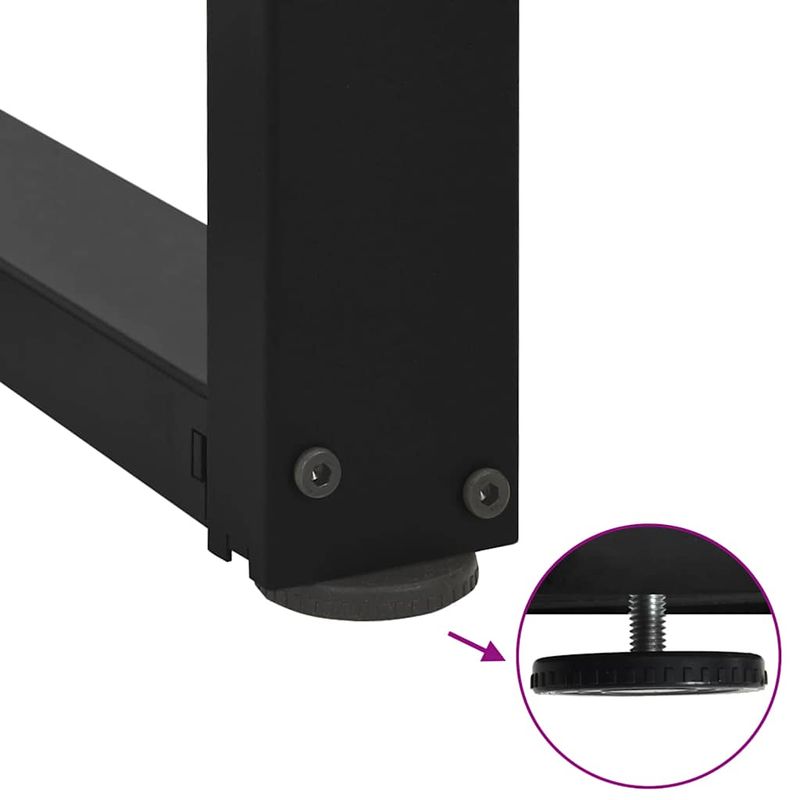 Casa si Gradina - Mobilier - Feronerie si accesorii mobila - Picioare masuta de cafea in forma de T, 2 buc Negru Otel, mărime 38x25x(42-43) cm - Infinity.ro