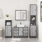 Casa si Gradina - Mobilier - Mobilier baie - Comode baie - Dulap chiuveta de baie, gri sonoma, 80x33x60 cm, lemn compozit - Infinity.ro