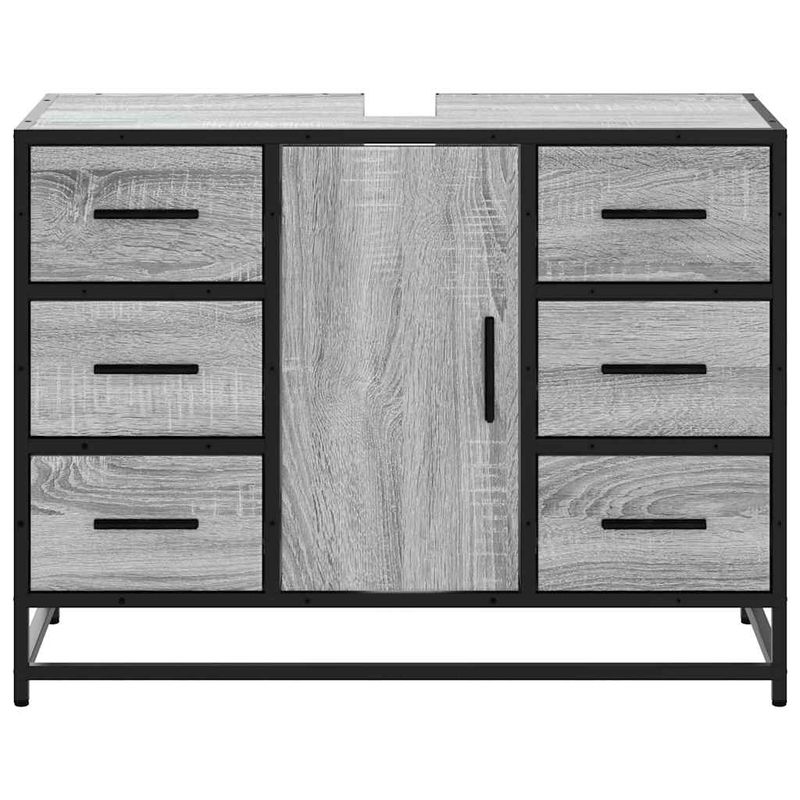 Casa si Gradina - Mobilier - Mobilier baie - Comode baie - Dulap chiuveta de baie, gri sonoma, 80x33x60 cm, lemn compozit - Infinity.ro