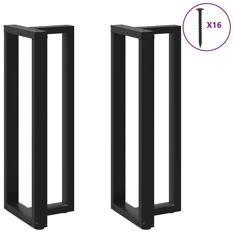 Casa si Gradina - Mobilier - Feronerie si accesorii mobila - Picioare pentru masa de bar in forma de T, 2 buc Negru Otel, mărime 50x35x(110-111) cm - Infinity.ro