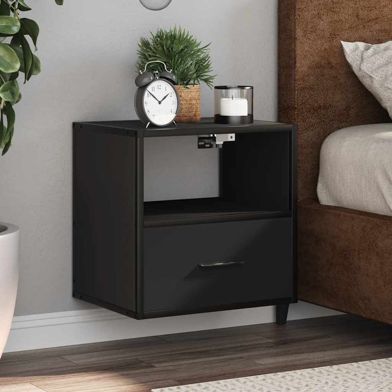 Casa si Gradina - Mobilier - Comode si corpuri - Noptiere - Noptiera de perete, negru, 40x31x39,5 cm - Infinity.ro