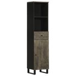 Casa si Gradina - Mobilier - Mobilier baie - Comode baie - Dulap de baie, negru, 38x33x160 cm, lemn masiv de mango - Infinity.ro