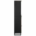 Casa si Gradina - Mobilier - Mobilier baie - Comode baie - Dulap de baie, negru, 38x33x160 cm, lemn masiv de mango - Infinity.ro