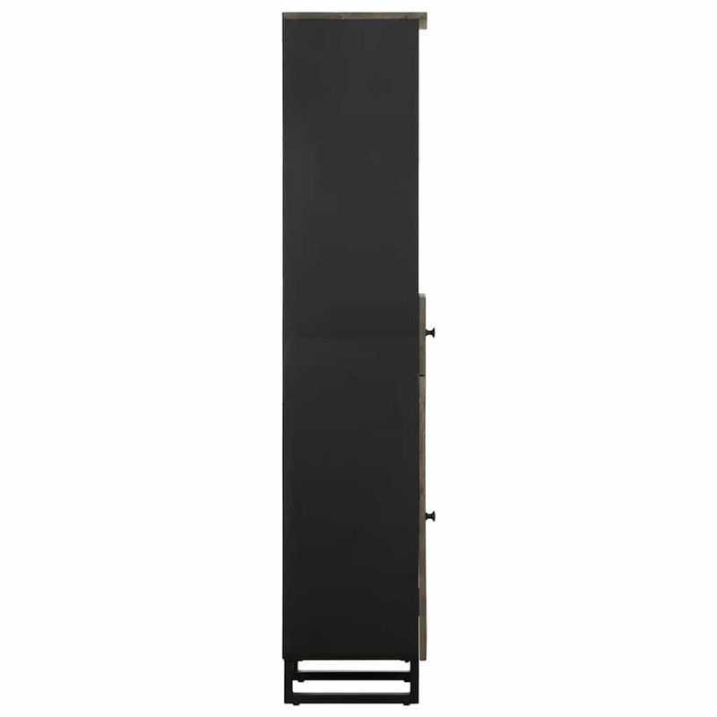 Casa si Gradina - Mobilier - Mobilier baie - Comode baie - Dulap de baie, negru, 38x33x160 cm, lemn masiv de mango - Infinity.ro