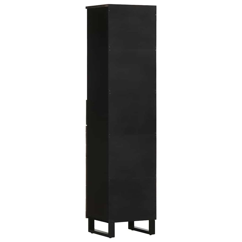 Casa si Gradina - Mobilier - Mobilier baie - Comode baie - Dulap de baie, negru, 38x33x160 cm, lemn masiv de mango - Infinity.ro