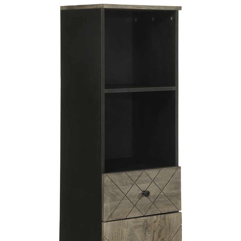 Casa si Gradina - Mobilier - Mobilier baie - Comode baie - Dulap de baie, negru, 38x33x160 cm, lemn masiv de mango - Infinity.ro