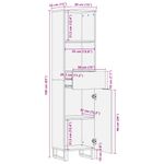 Casa si Gradina - Mobilier - Mobilier baie - Comode baie - Dulap de baie, negru, 38x33x160 cm, lemn masiv de mango - Infinity.ro