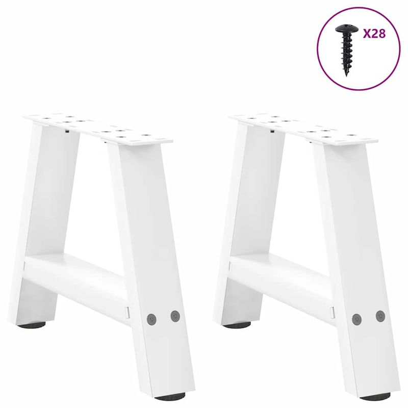 Casa si Gradina - Mobilier - Feronerie si accesorii mobila - Picioare masuta cafea in forma A 2 buc alb 50x(30-31) cm otel - Infinity.ro