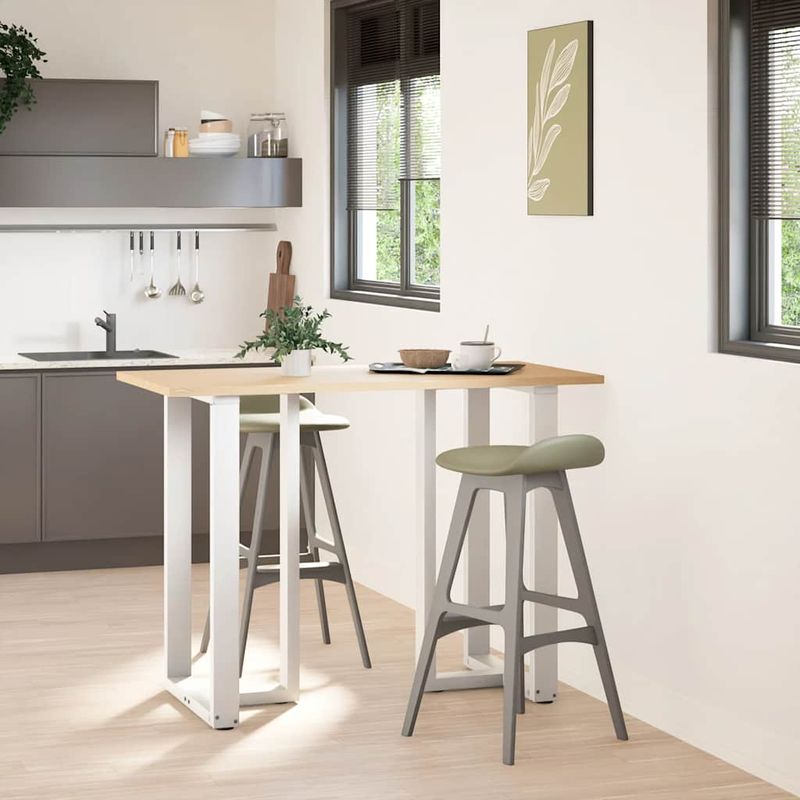 Casa si Gradina - Mobilier - Feronerie si accesorii mobila - Picioare pentru masa de bar in forma de T, 2 buc alb otel, mărime 60x35x(100-101) cm - Infinity.ro