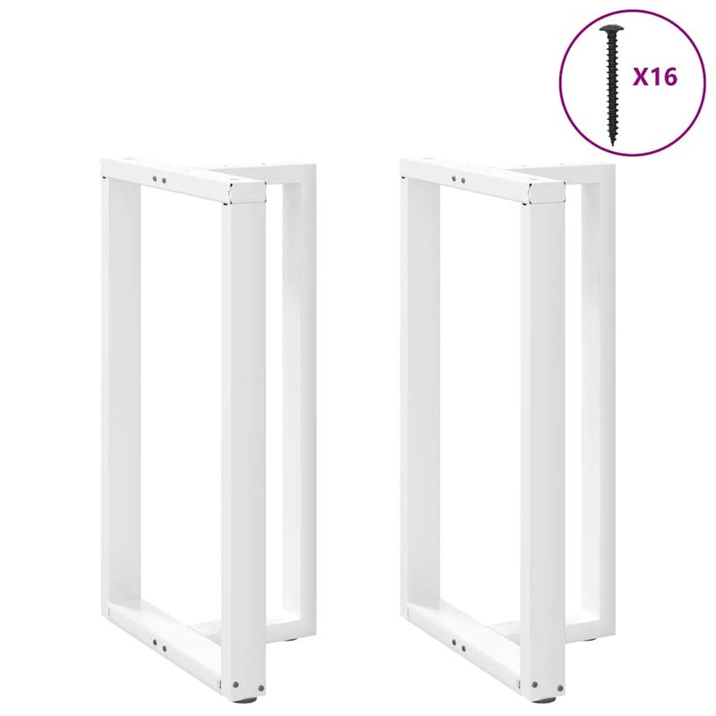 Casa si Gradina - Mobilier - Feronerie si accesorii mobila - Picioare pentru masa de bar in forma de T, 2 buc alb otel, mărime 60x35x(100-101) cm - Infinity.ro