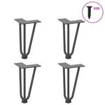 Casa si Gradina - Mobilier - Feronerie si accesorii mobila - Picioare de masa in ac de par 4 buc Antracit 20 cm Otel masiv, model 3 rods - Infinity.ro