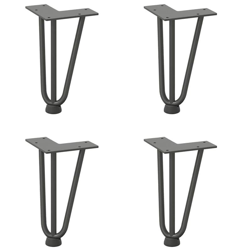 Casa si Gradina - Mobilier - Feronerie si accesorii mobila - Picioare de masa in ac de par 4 buc Antracit 20 cm Otel masiv, model 3 rods - Infinity.ro