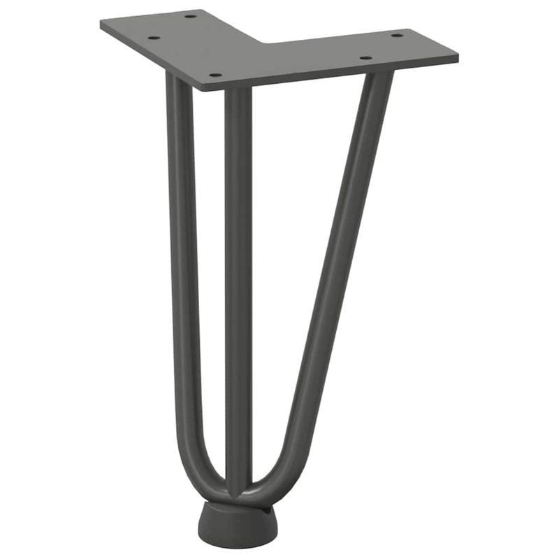 Casa si Gradina - Mobilier - Feronerie si accesorii mobila - Picioare de masa in ac de par 4 buc Antracit 20 cm Otel masiv, model 3 rods - Infinity.ro