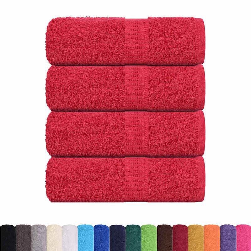 Casa si Gradina - Textile si covoare - Textile baie - Prosoape - Prosoape pentru oaspeti 4 buc Rosu 30x50cm 360 g/m² 100% bumbac - Infinity.ro