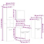 Casa si Gradina - Mobilier - Seturi de mobilier - Seturi baie - Set mobilier de baie, 5 piese, gri beton, lemn prelucrat - Infinity.ro