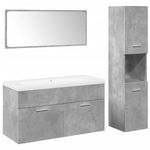 Casa si Gradina - Mobilier - Seturi de mobilier - Seturi baie - Set mobilier de baie, 4 piese, gri beton, lemn compozit - Infinity.ro