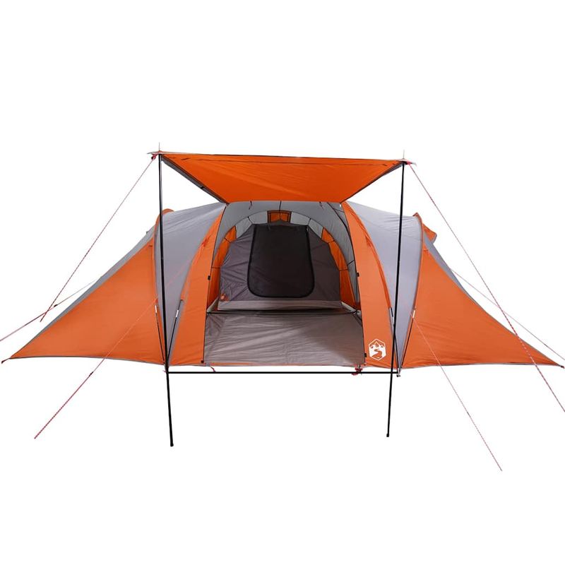 Sport si Outdoor - Camping - Corturi camping - Cort de familie cupola 6 persoane, gri/portocaliu, impermeabil - Infinity.ro