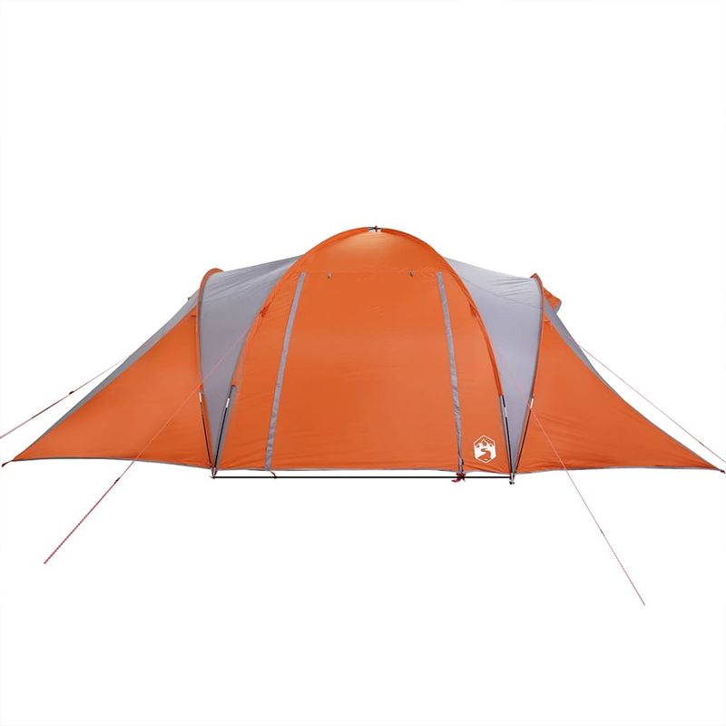 Sport si Outdoor - Camping - Corturi camping - Cort de familie cupola 6 persoane, gri/portocaliu, impermeabil - Infinity.ro