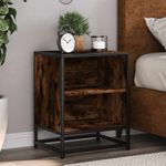 Casa si Gradina - Mobilier - Comode si corpuri - Noptiere - Noptiera stejar afumat 40x31x50 cm lemn prelucrat si metal - Infinity.ro
