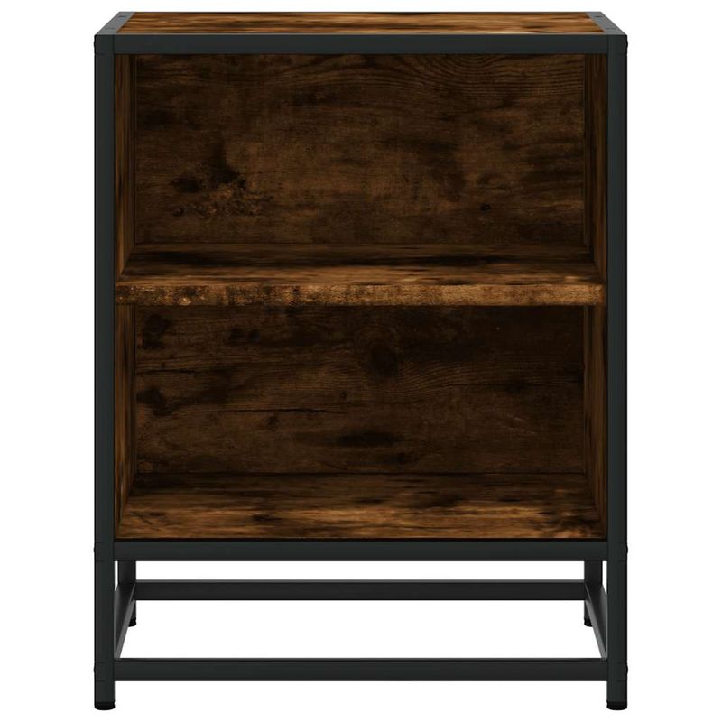 Casa si Gradina - Mobilier - Comode si corpuri - Noptiere - Noptiera stejar afumat 40x31x50 cm lemn prelucrat si metal - Infinity.ro