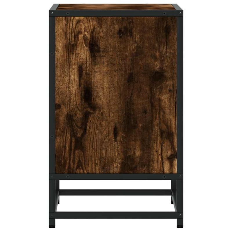 Casa si Gradina - Mobilier - Comode si corpuri - Noptiere - Noptiera stejar afumat 40x31x50 cm lemn prelucrat si metal - Infinity.ro